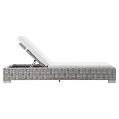 Conway Outdoor Patio Wicker Rattan Chaise Lounge by Furniture for America