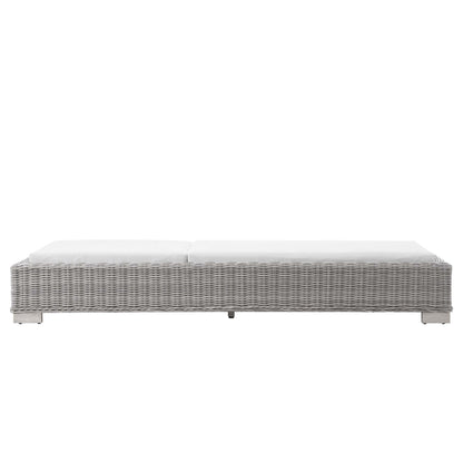 Conway Outdoor Patio Wicker Rattan Chaise Lounge by Furniture for America