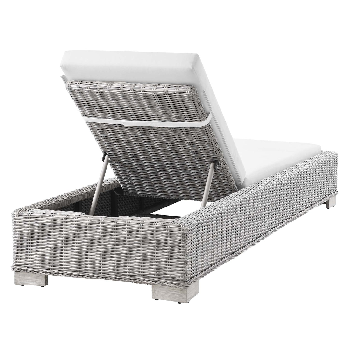 Conway Outdoor Patio Wicker Rattan Chaise Lounge by Furniture for America