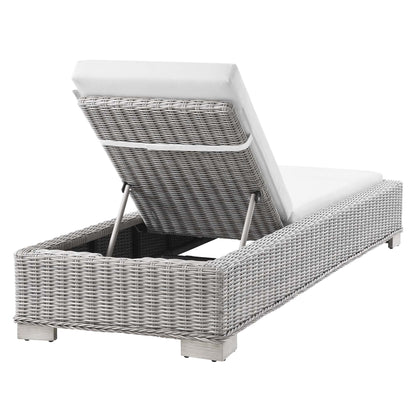 Conway Outdoor Patio Wicker Rattan Chaise Lounge by Furniture for America