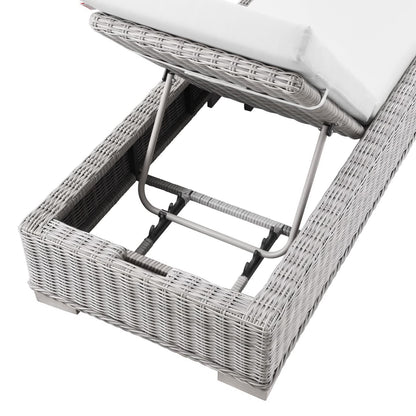 Conway Outdoor Patio Wicker Rattan Chaise Lounge by Furniture for America