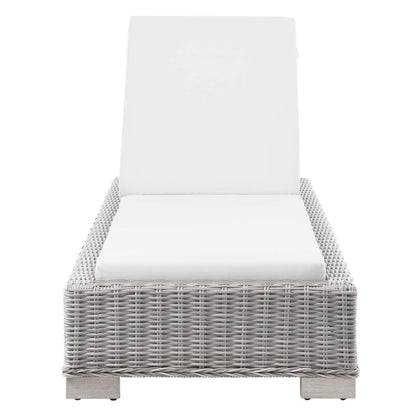 Conway Outdoor Patio Wicker Rattan Chaise Lounge by Furniture for America