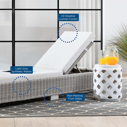 Conway Outdoor Patio Wicker Rattan Chaise Lounge by Furniture for America