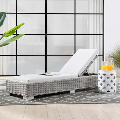 Conway Outdoor Patio Wicker Rattan Chaise Lounge by Furniture for America