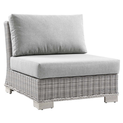Conway Outdoor Patio Wicker Rattan Armless Chair by Furniture For America