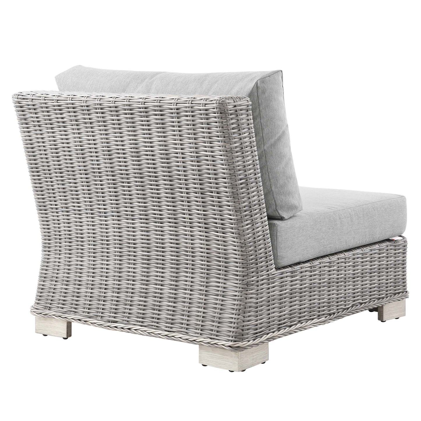 Conway Outdoor Patio Wicker Rattan Armless Chair by Furniture For America