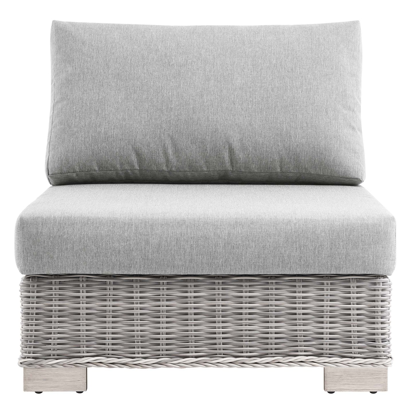 Conway Outdoor Patio Wicker Rattan Armless Chair by Furniture For America