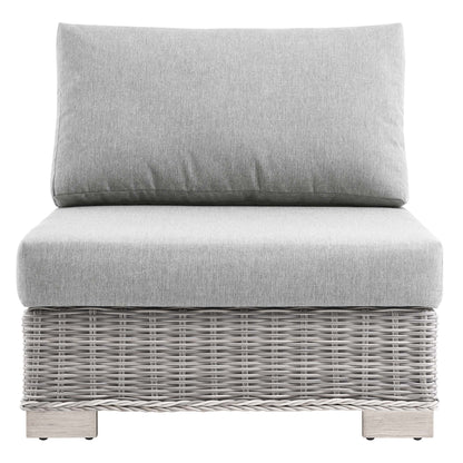 Conway Outdoor Patio Wicker Rattan Armless Chair by Furniture For America