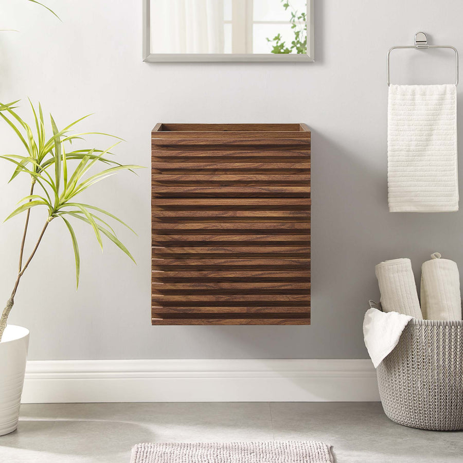 Vera 18" Wall-Mount Bathroom Vanity Cabinet (Sink Basin Not Included) in Walnut