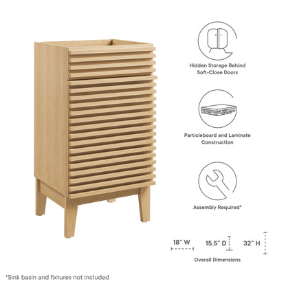 Render 18" Bathroom Vanity Cabinet (Sink Basin Not Included) by Furniture For America