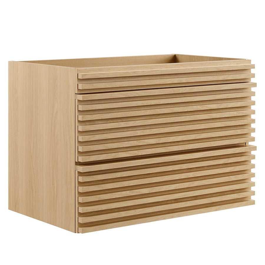 Vera 30" Wall-Mount Bathroom Vanity Cabinet (Sink Basin Not Included) in Oak