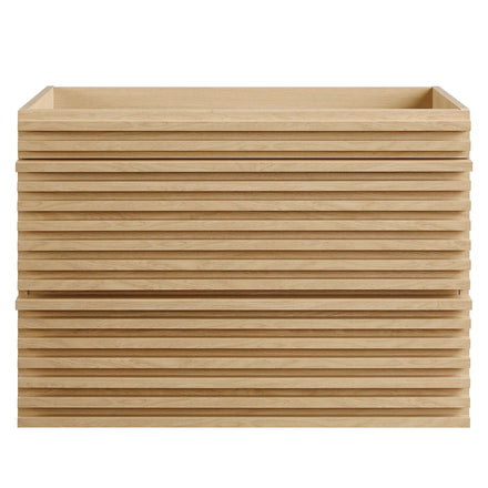 Render 30" Wall-Mount Bathroom Vanity Cabinet (Sink Basin Not Included) in Oak