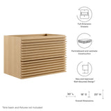 Vera 30" Wall-Mount Bathroom Vanity Cabinet (Sink Basin Not Included) in Oak