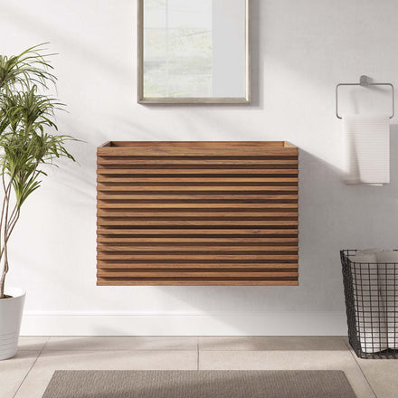 Render 30" Wall-Mount Bathroom Vanity Cabinet (Sink Basin Not Included) in Walnut
