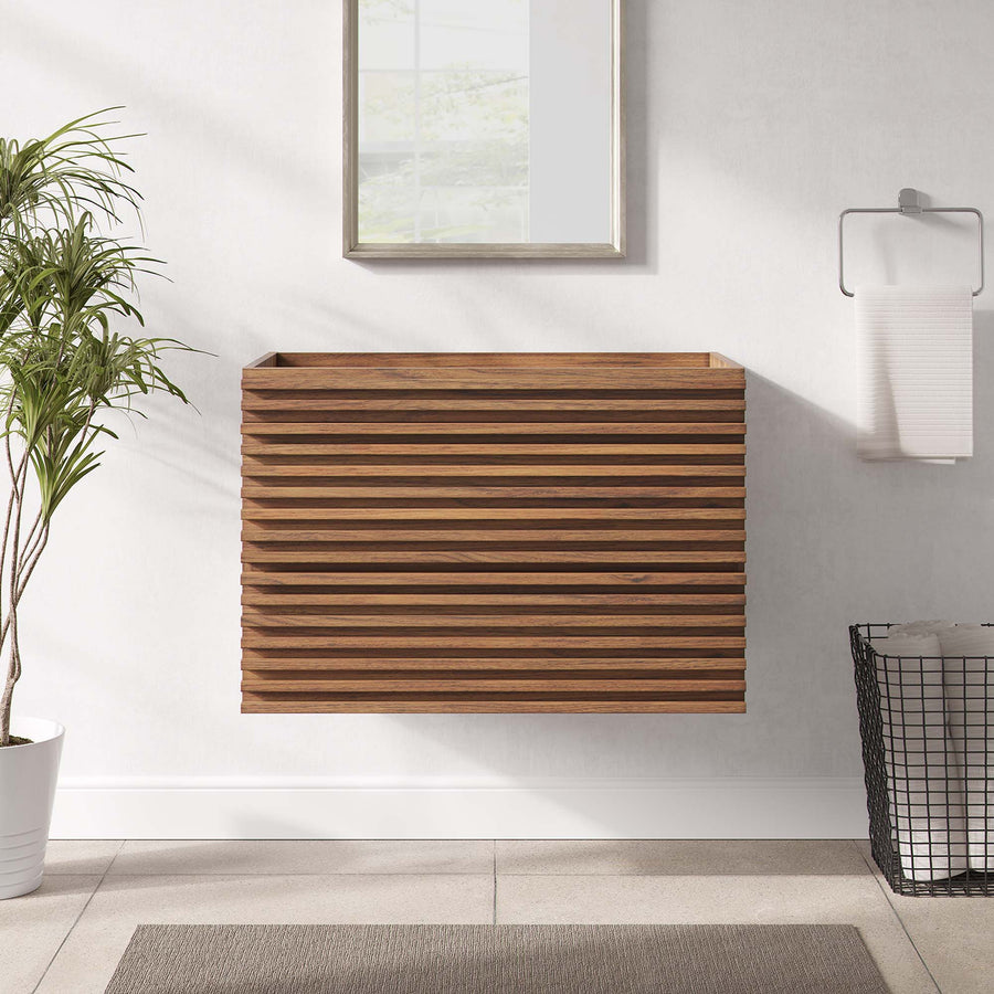 Vera 30" Wall-Mount Bathroom Vanity Cabinet (Sink Basin Not Included) in Walnut