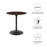 Lumen 28" Round Wood Dining Table in Black Cherry Walnut