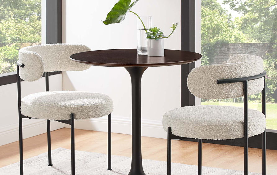 Lumen 28" Round Wood Dining Table in Black Cherry Walnut