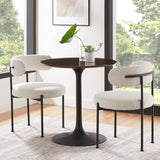 Lumen 28" Round Wood Dining Table in Black Cherry Walnut