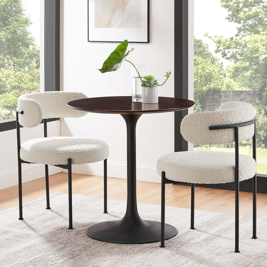 Lumen 28" Round Wood Dining Table in Black Cherry Walnut