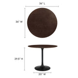 Lumen 36" Round Wood Dining Table in Black Cherry Walnut