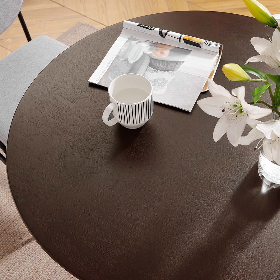 Lumen 36" Round Wood Dining Table in Black Cherry Walnut