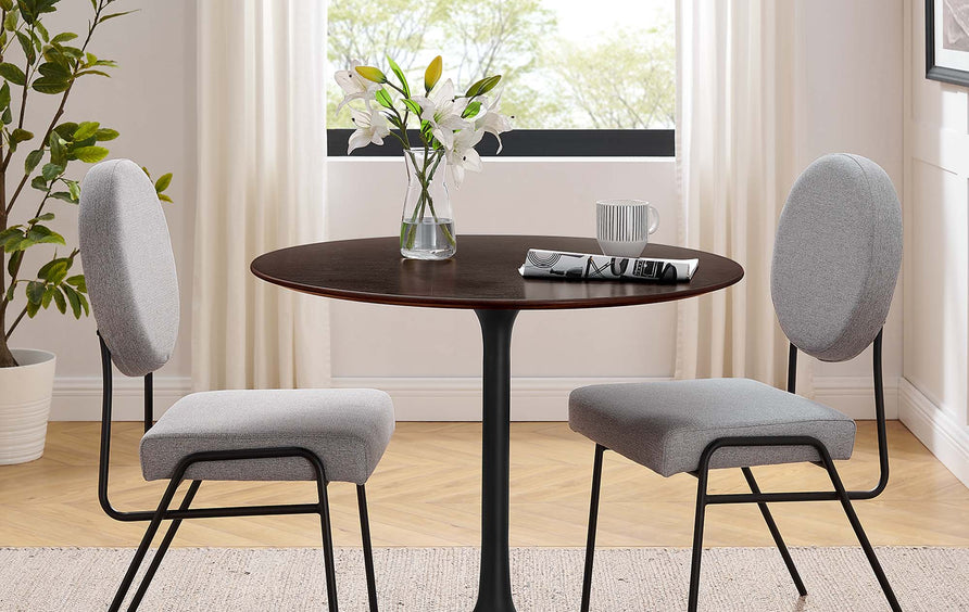 Lumen 36" Round Wood Dining Table in Black Cherry Walnut