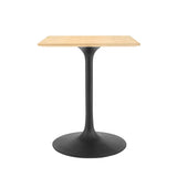 Lumen 24" Square Wood Dining Table in Black Natural