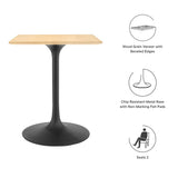 Lumen 24" Square Wood Dining Table in Black Natural