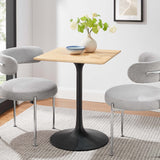 Lumen 24" Square Wood Dining Table in Black Natural