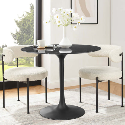Lippa 36" Round Faux Marble Dining Table by Furniture For America