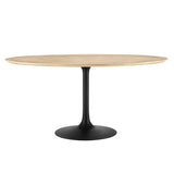 Lumen 60" Round Wood Dining Table in Black Natural