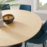Lumen 60" Round Wood Dining Table in Black Natural