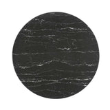 Lumen 40" Round Faux Marble Dining Table in Black Black