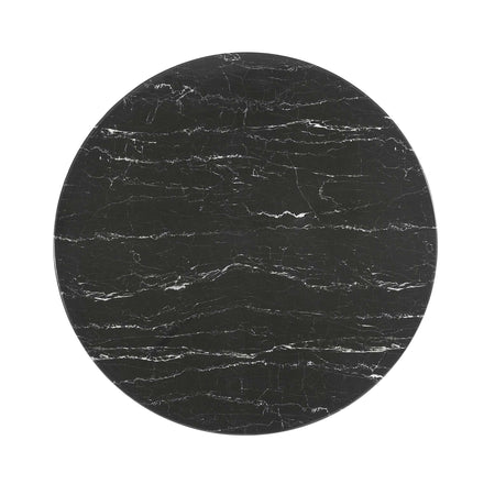 Lippa 40" Round Faux Marble Dining Table in Black Black