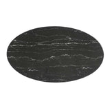 Lumen 54" Oval Faux Marble Dining Table in Black Black