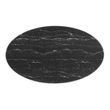 Lumen 60" Oval Faux Marble Dining Table in Black Black