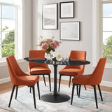 Lumen 60" Oval Faux Marble Dining Table in Black Black