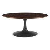Lumen 36" Round Wood Coffee Table in Black Cherry Walnut