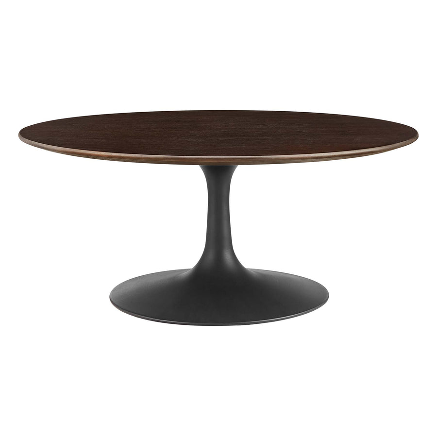 Lumen 36" Round Wood Coffee Table in Black Cherry Walnut