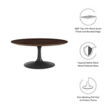Lumen 36" Round Wood Coffee Table in Black Cherry Walnut
