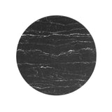 Lumen 36" Round Faux Marble Coffee Table in Black Black