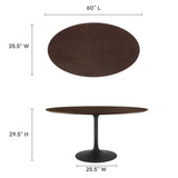 Lumen 60" Oval Wood Dining Table in Black Cherry Walnut