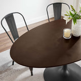 Lumen 60" Oval Wood Dining Table in Black Cherry Walnut
