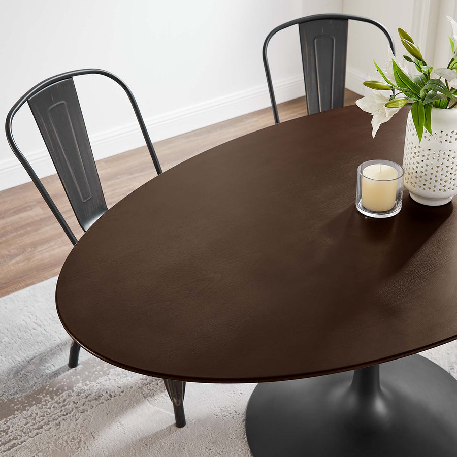 Lumen 60" Oval Wood Dining Table in Black Cherry Walnut