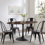 Lumen 60" Oval Wood Dining Table in Black Cherry Walnut