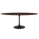 Lumen 78" Oval Wood Dining Table in Black Cherry Walnut