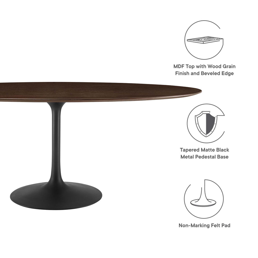 Lumen 78" Oval Wood Dining Table in Black Cherry Walnut