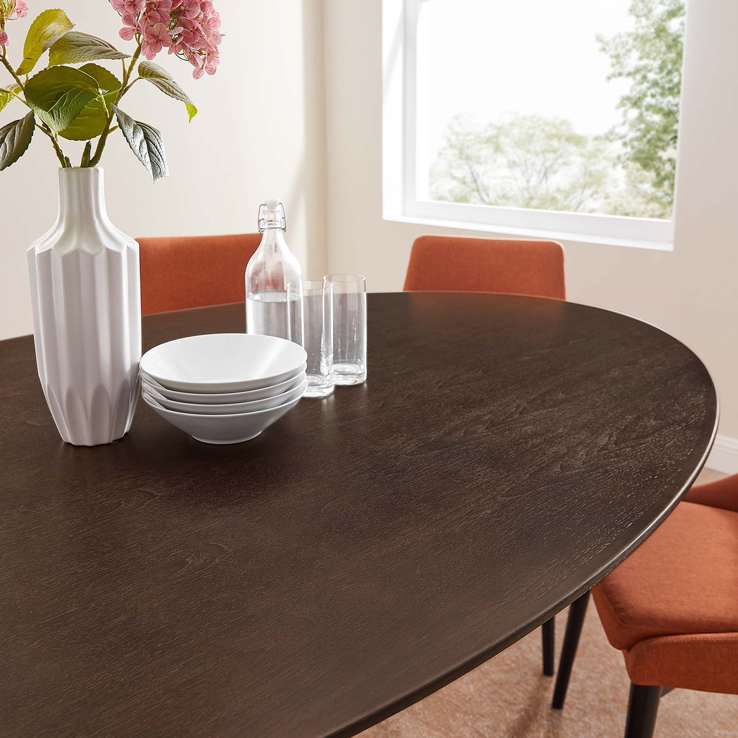Lippa 78" Oval Wood Dining Table by Furniture For America
