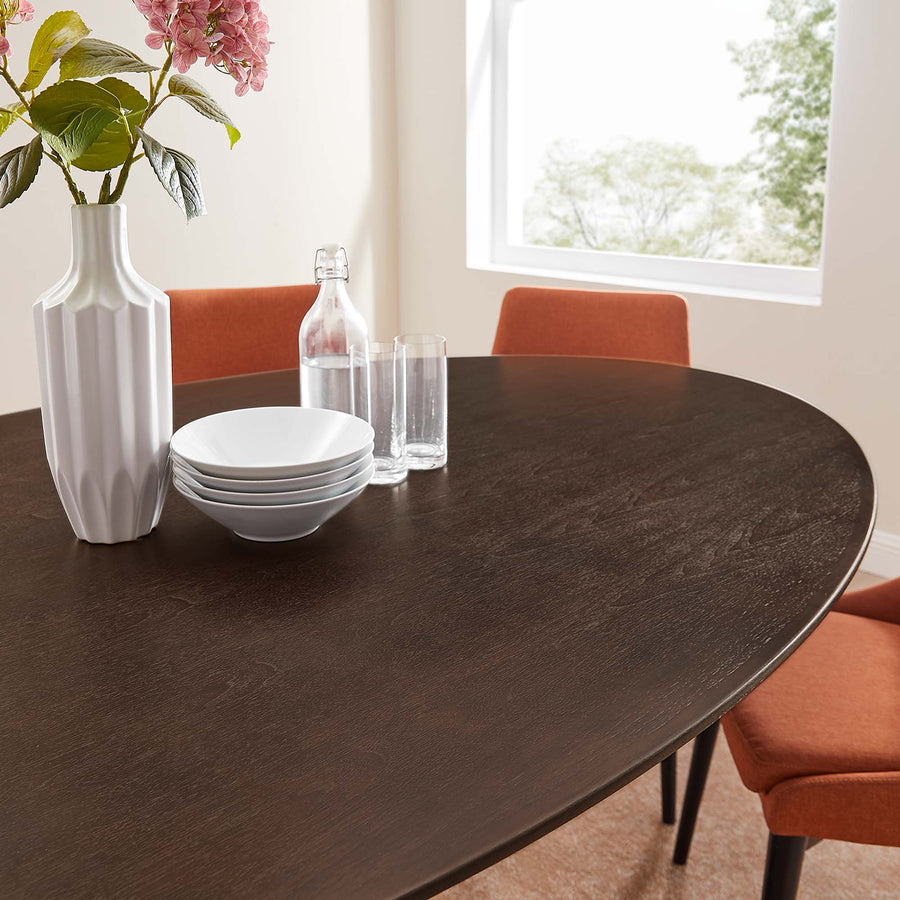Lumen 78" Oval Wood Dining Table in Black Cherry Walnut