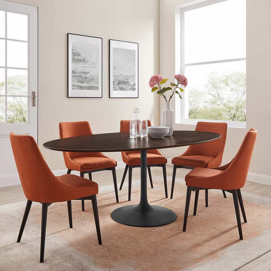 Lumen 78" Oval Wood Dining Table in Black Cherry Walnut